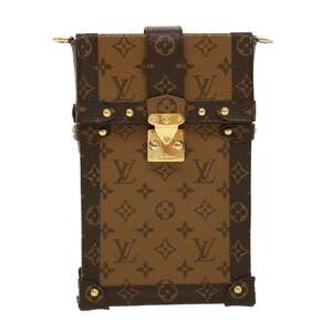 Louis Vuitton Monogram Reverse Pochette Trunk Vertical Shoulder Bag Brown